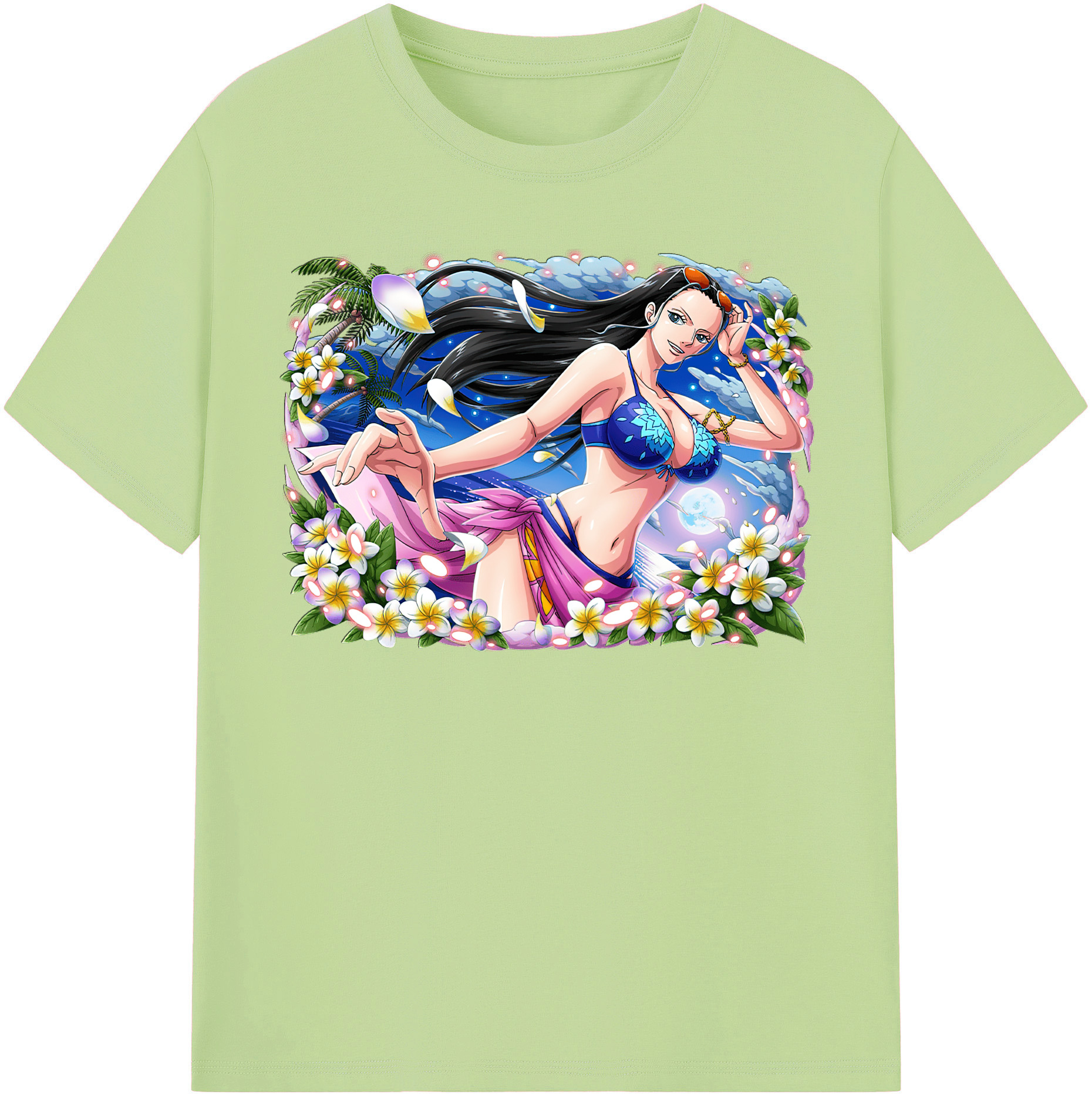 ワンピース ニコ・ロビン ONE PIECE Nico Robin 綿100％半袖Tシャツ（フロントプリント）